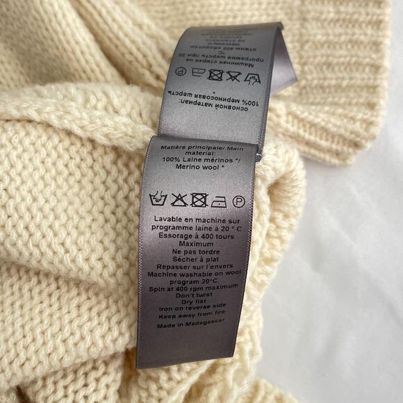 Zadig & Voltaire Morley Cable-Knit Merino Wool Sweater Vanilla Women's Large - Picture 16 of 16